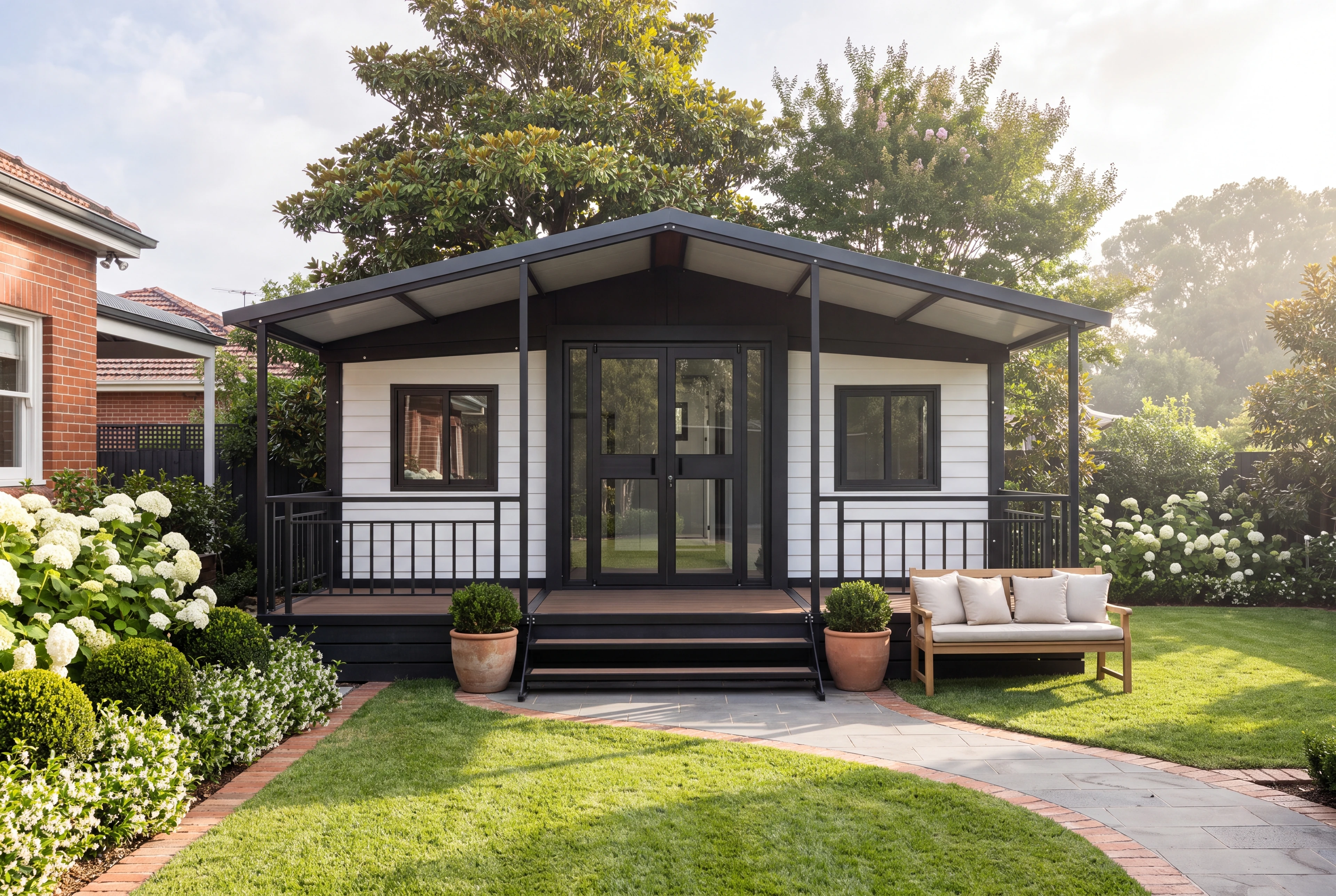 Granny flat - two bedroom in white weatherboard