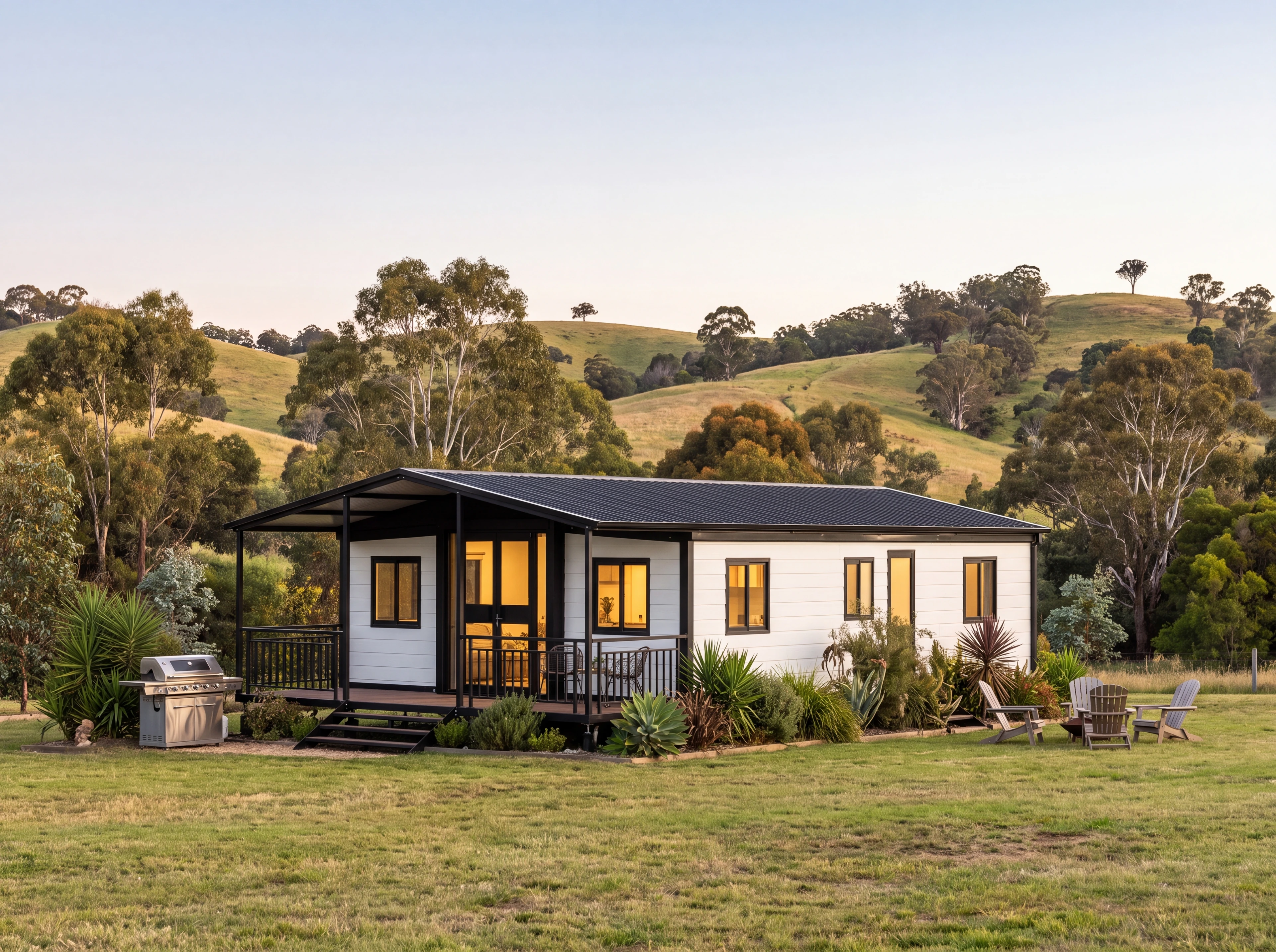 A Rivela home on a rural property in the Australian hills