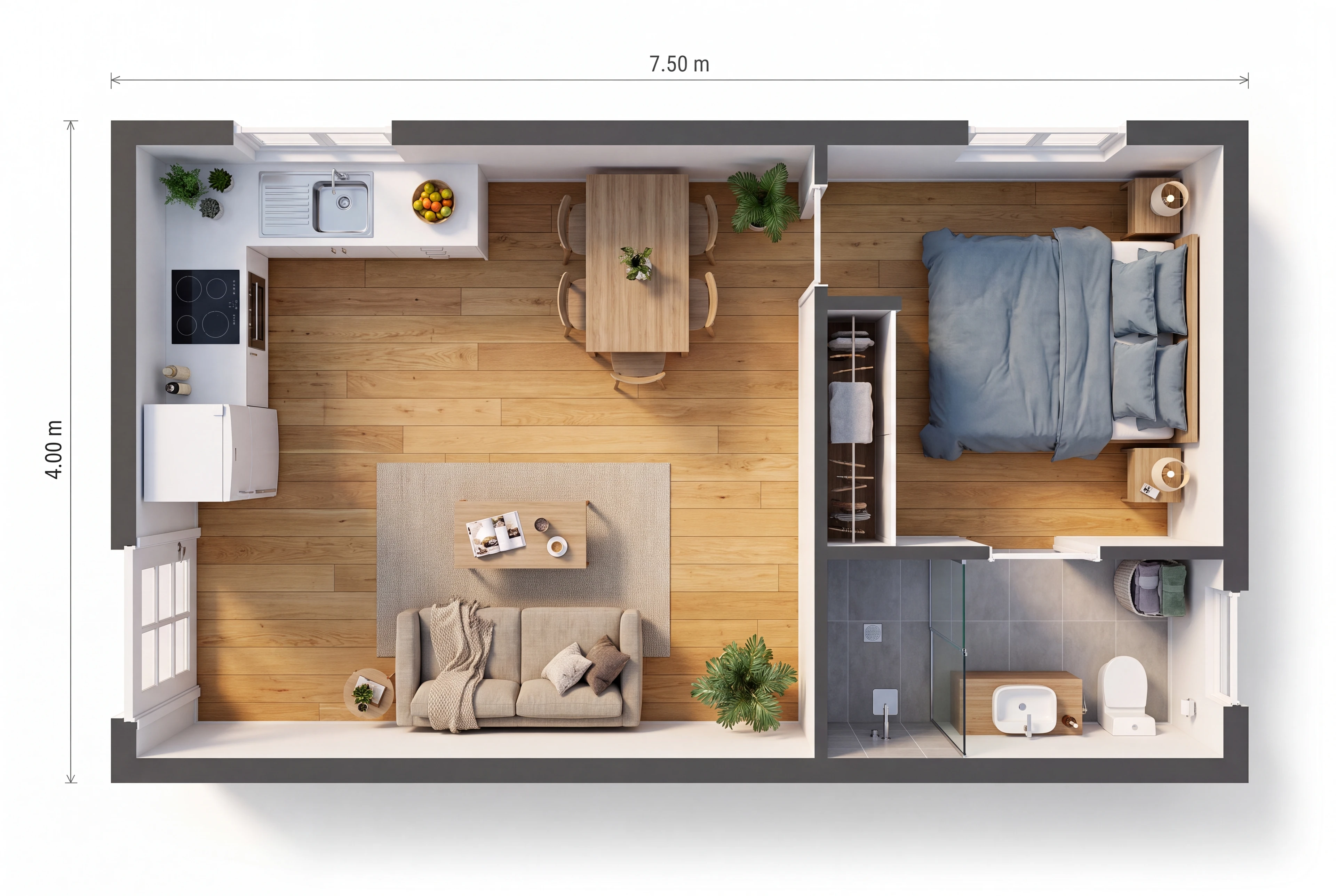 Studio 3D floor plan